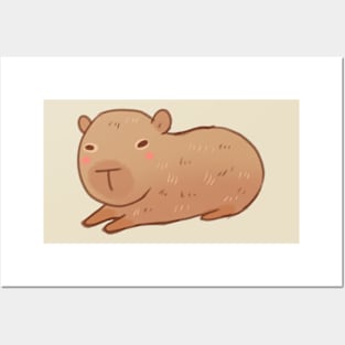 Capybara drawing Posters and Art